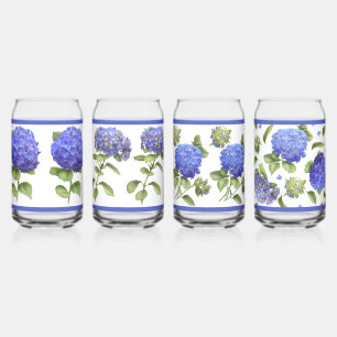 Blue Hydrangeas Botanische Kunst kann Set glass Dosenglas
