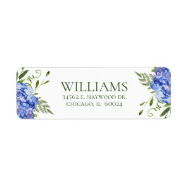 Blue Hydrangeas Brautparty Rücksendeadresse