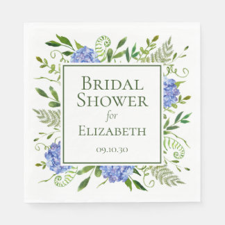 Blue Hydrangeas Brautparty Serviette