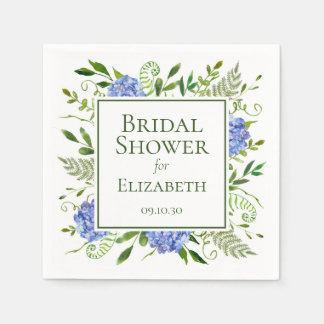 Blue Hydrangeas Brautparty Serviette