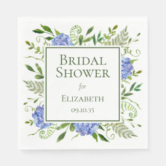 Blue Hydrangeas Brautparty Serviette