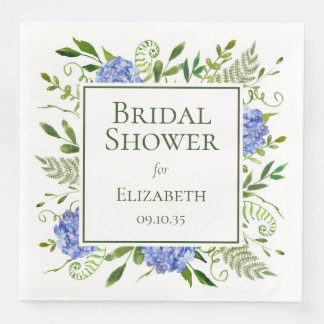 Blue Hydrangeas Brautparty Serviette