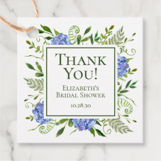 Blue Hydrangeas Brautparty Vielen Dank Geschenkanhänger