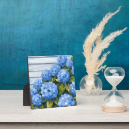 Blue Hydrangeas Bushes Blumenmalerei Art Fotoplatte