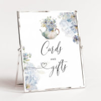 Blue Hydrangeas elegante Teekanne Karten und Gesch