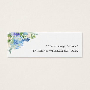 Blue Hydrangeas Floral Bridal Registrierungskarte