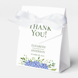 Blue Hydrangeas Floral Wedding Vielen Dank Geschenkschachtel