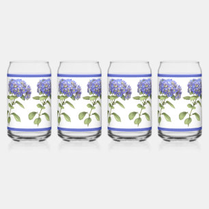 Blue Hydrangeas florale botanische Kunst Dosenglas