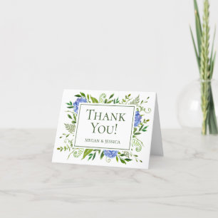 Blue Hydrangeas Folded Sentiment Dankeskarte