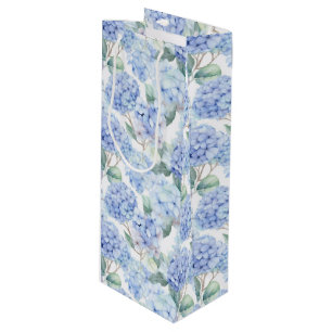 Blue Hydrangeas Gift Bag Geschenktüte Für Weinflaschen