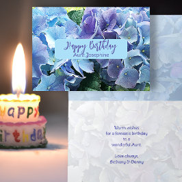 Blue Hydrangeas Happy Birthday Karte