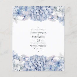 Blue Hydrangeas Hochzeitseinladung Flyer