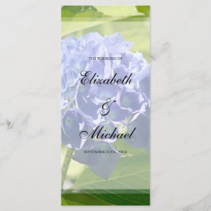 Blue Hydrangeas Hochzeitsprogramm Programm