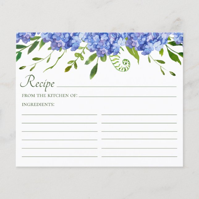 Blue Hydrangeas Hochzeitsrezepte (Vorderseite)