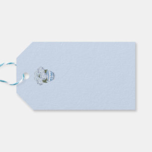 Blue Hydrangeas in Chinoiserie Pot Geschenkanhänger