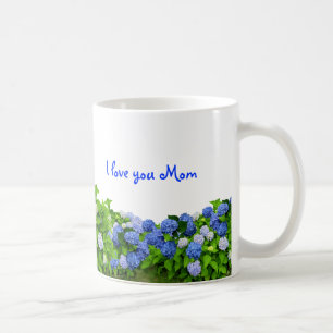 Blue Hydrangeas Mama Kaffee Tasse