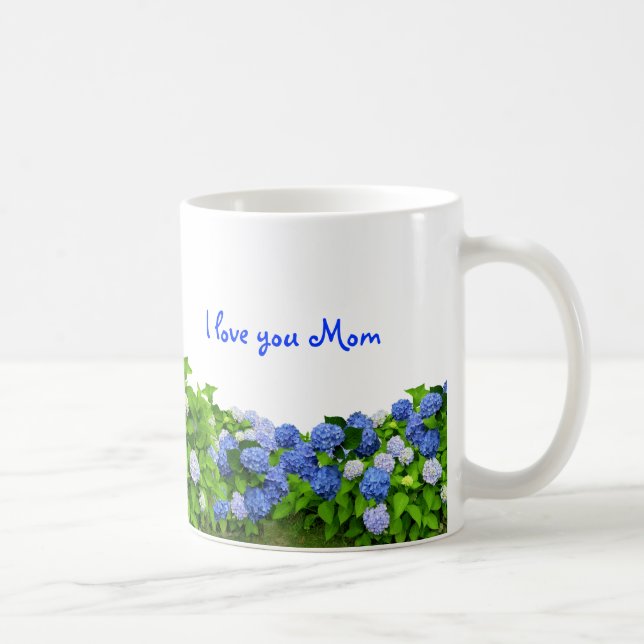 Blue Hydrangeas Mama Kaffee Tasse (Rechts)