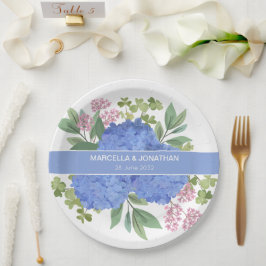 Blue Hydrangeas Modern Bouquet Custom Pappteller