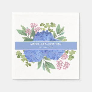 Blue Hydrangeas Modern Bouquet Custom Serviette