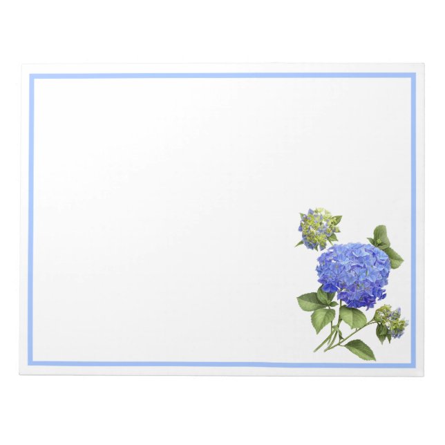 Blue Hydrangeas Notizblock (Vorderseite)