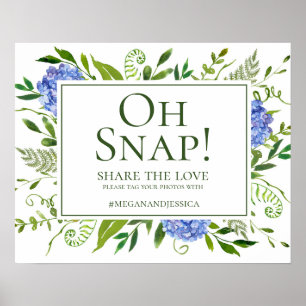 Blue Hydrangeas Oh Snap Poster