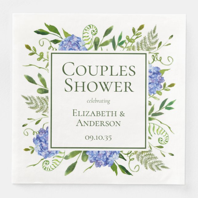 Blue Hydrangeas Paare Dusche Serviette (Vorderseite)