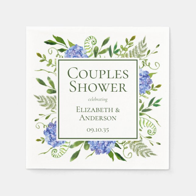 Blue Hydrangeas Paare Dusche Serviette (Vorderseite)