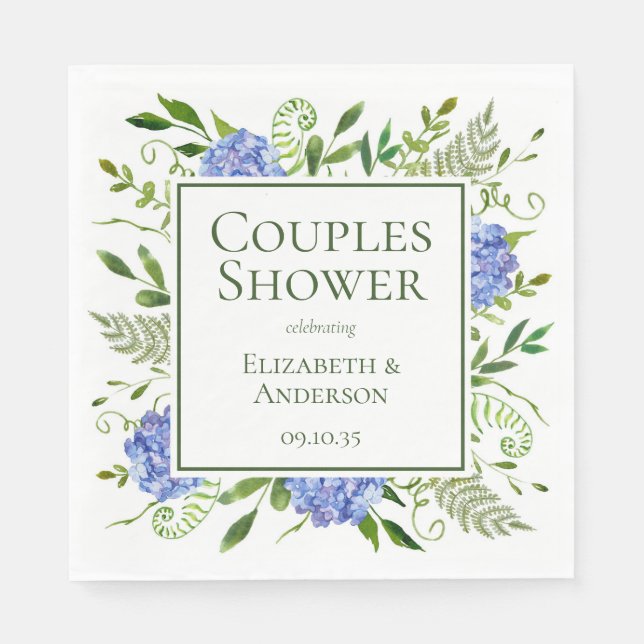 Blue Hydrangeas Paare Dusche Serviette (Vorderseite)