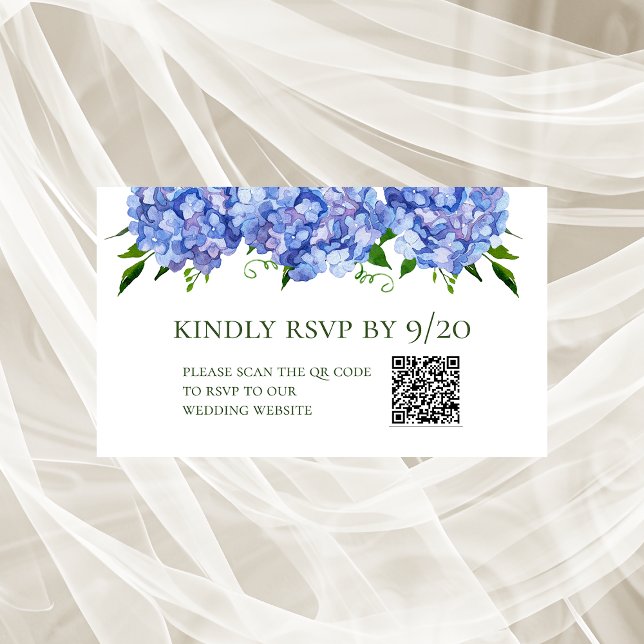 Blue Hydrangeas QR Code UAWG Enclosure Card Begleitkarte (Von Creator hochgeladen)