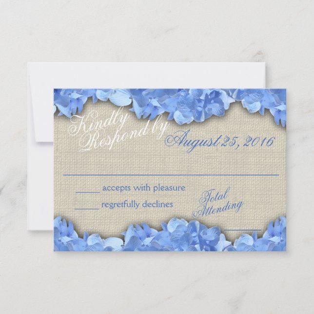 Blue Hydrangeas Response Card RSVP Karte (Vorderseite)