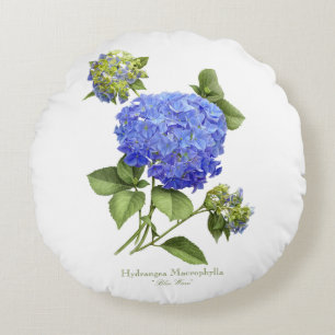 Blue Hydrangeas Rundes Kissen