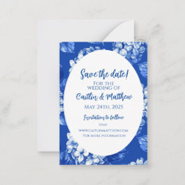 Blue Hydrangeas Save the Date Card Mitteilungskarte