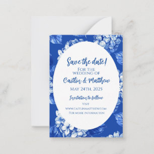 Blue Hydrangeas Save the Date Card Mitteilungskarte