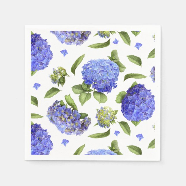 Blue Hydrangeas Serviette (Vorderseite)