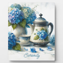 Blue Hydrangeas Sip and Serenity Fotoplatte