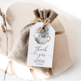 Blue Hydrangeas Teekanne Baby Dusche Danke Geschenkanhänger