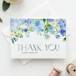 Blue Hydrangeas und Elfenbein-Rose Hochzeiten Dankeskarte<br><div class="desc">Vielen Dank an die Gäste und Kunden mit dieser individuell gestaltbaren Dankeschön-Karte. Es verfügt über Aquarellblau und lila Hydrangeas,  Elfenbein-Rose und Grünpflanzen. Personalisieren Sie diese Blumenkarte,  indem Sie Ihre eigenen Veranstaltungsdetails hinzufügen. Diese Hydrangea Dankeschön-Karte ist ideal für Winter- und Frühjahrsfeiern,  Brautpartys,  Babyduschen und andere Veranstaltungen.</div>