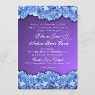 Blue Hydrangeas und Lavender Lila Einladung