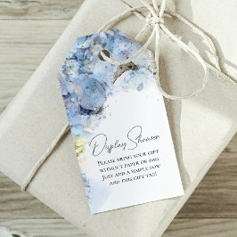 Blue Hydrangeas Watercolor Display Brautparty Geschenkanhänger