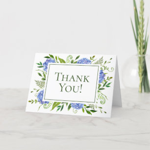 Blue Hydrangeas Wedding Dankeskarte