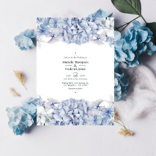 Blue Hydrangeas Wedding Einladung