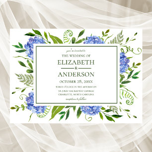 Blue Hydrangeas Wedding Einladung