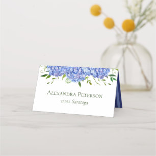 Blue Hydrangeas Wedding Platzkarte