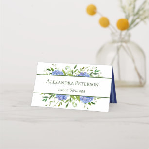 Blue Hydrangeas Wedding Platzkarte