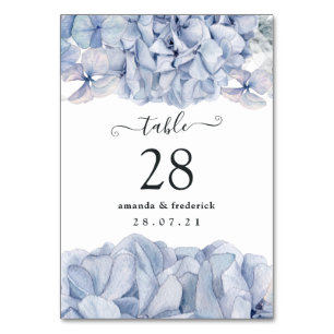 Blue Hydrangeas Wedding Tischnummer