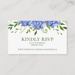 Blue Hydrangeas Wedding Website UAWG Begleitkarte