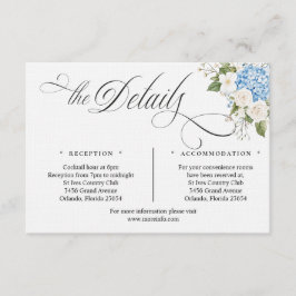 Blue Hygrangea Script Details Enclosure Card Begleitkarte