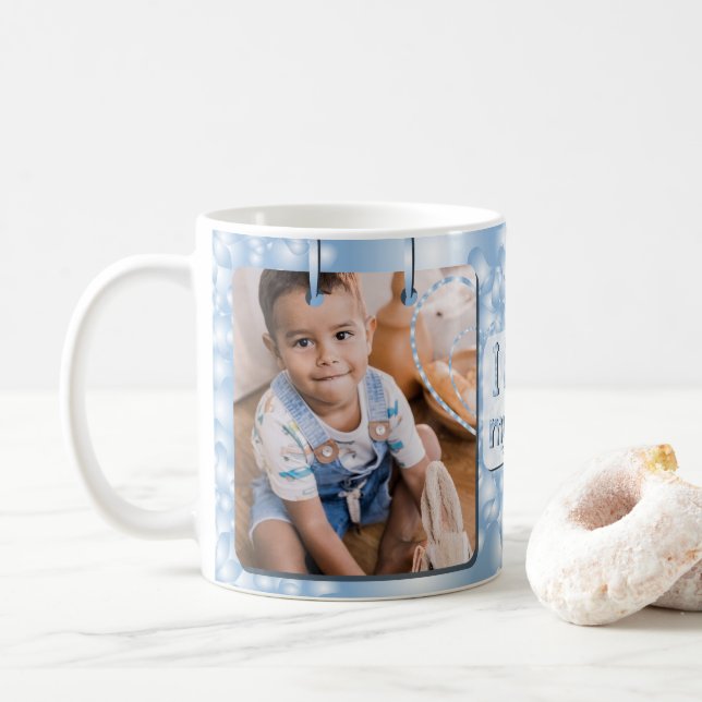 Blue I Liebe Mein Sohn Foto Kaffee Kaffeetasse (Mit Donut)