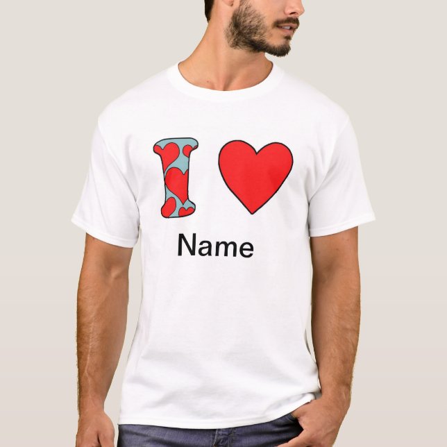 blue i love costomized T-Shirt (Vorderseite)