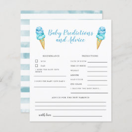 Blue Ice Cream Baby Predictions & Advice Card
